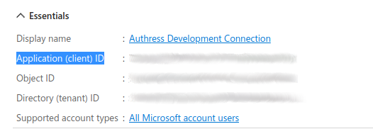 Azure app registration client ID