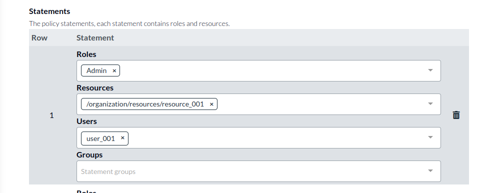 Access record statement user selection