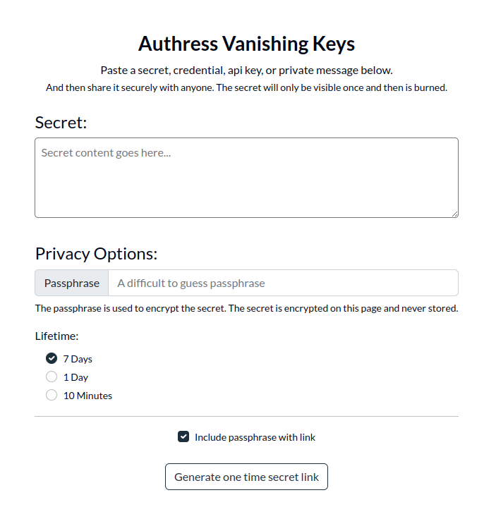 Authress Vanishing Keys